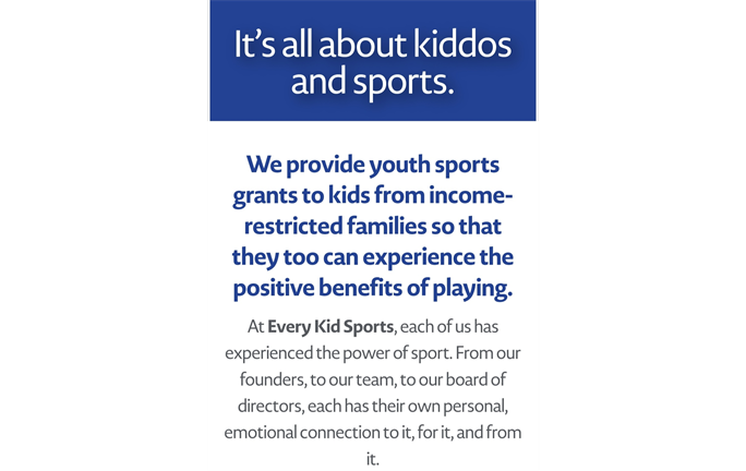 Every kid sports! Visit our web!